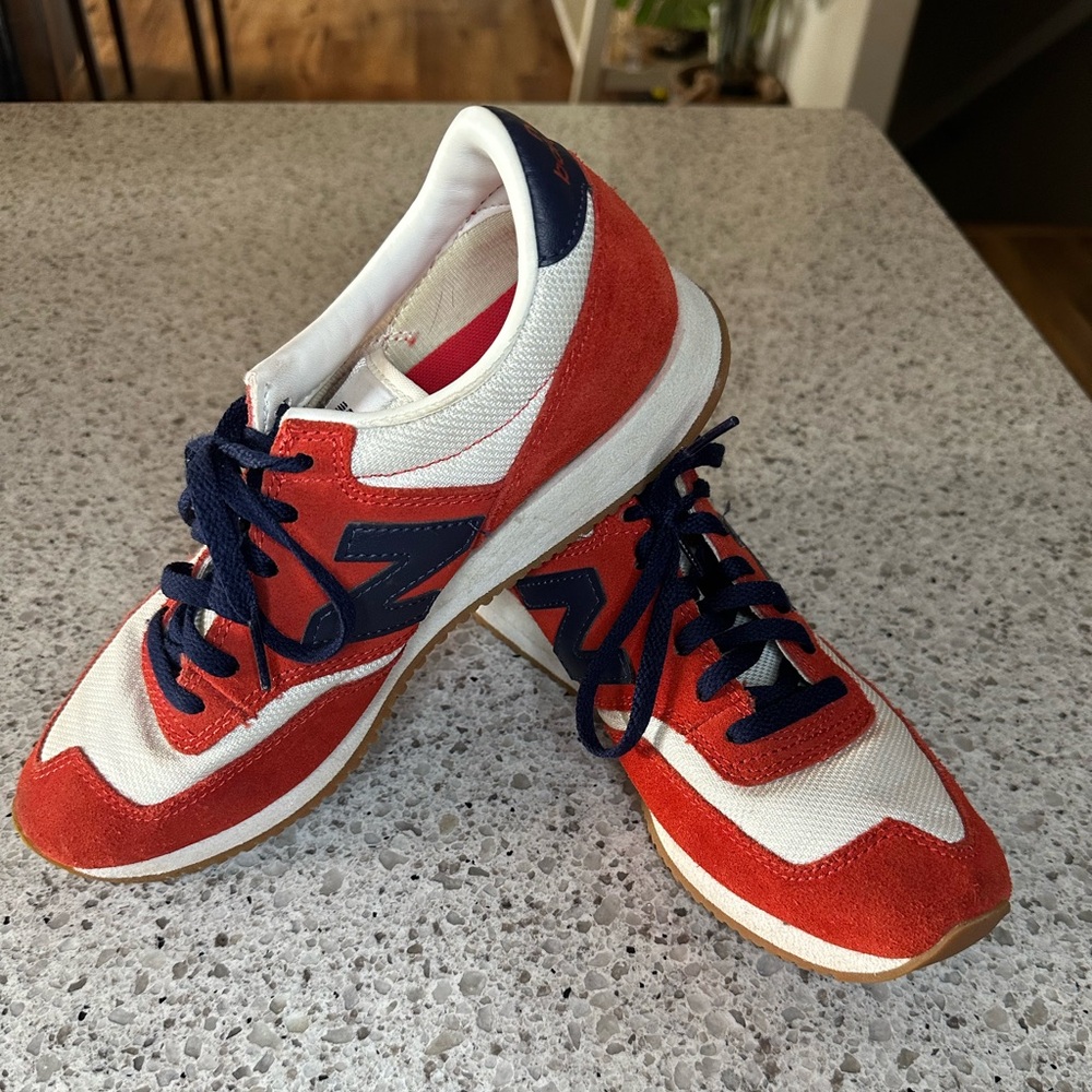 New Balance x J.Crew 620 Classics Sneakers - Red, White, Navy - Size 7.5